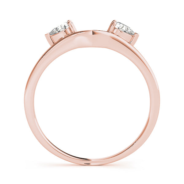 2-Stone Pear Cut Wraps & Inserts Half Eternity Ring in Gold & Platinum