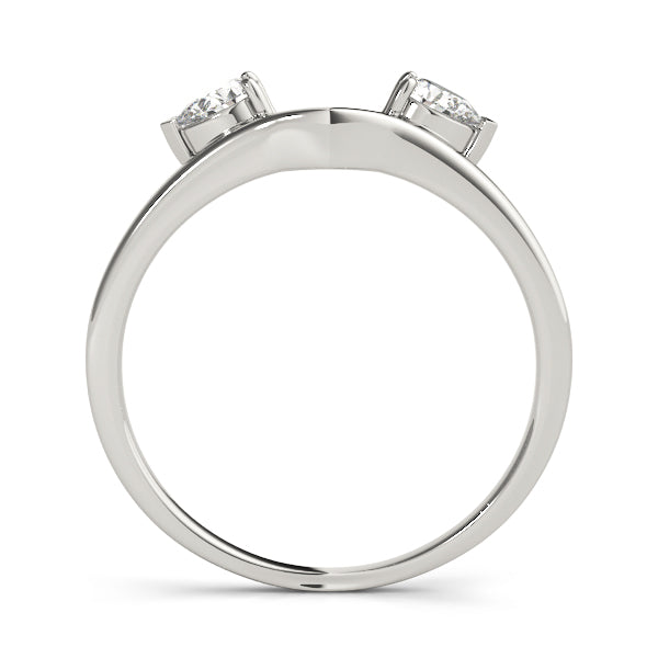 2-Stone Pear Cut Wraps & Inserts Half Eternity Ring in Gold & Platinum