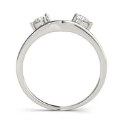 2-Stone Pear Cut Wraps & Inserts Half Eternity Ring in Gold & Platinum
