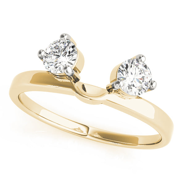 2-Stone Round Cut Wraps & Inserts Half Eternity Ring in 10K/14K gold and platinum with certified lab-grown or natural diamonds