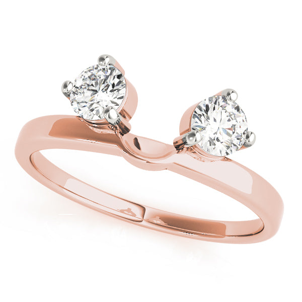 2-Stone Round Cut Wraps & Inserts Half Eternity Ring in Gold & Platinum
