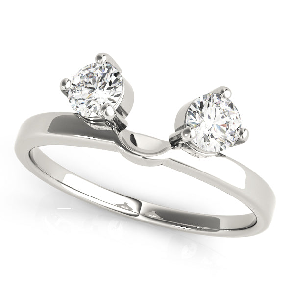 2-Stone Round Cut Wraps & Inserts Half Eternity Ring in Gold & Platinum