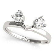 2-Stone Round Cut Wraps & Inserts Half Eternity Ring in Gold & Platinum