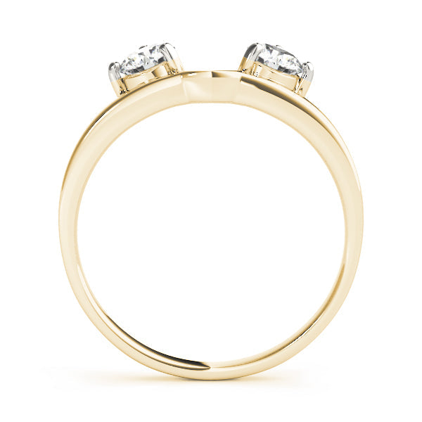 2-Stone Round Cut Wraps & Inserts Half Eternity Ring in Gold & Platinum
