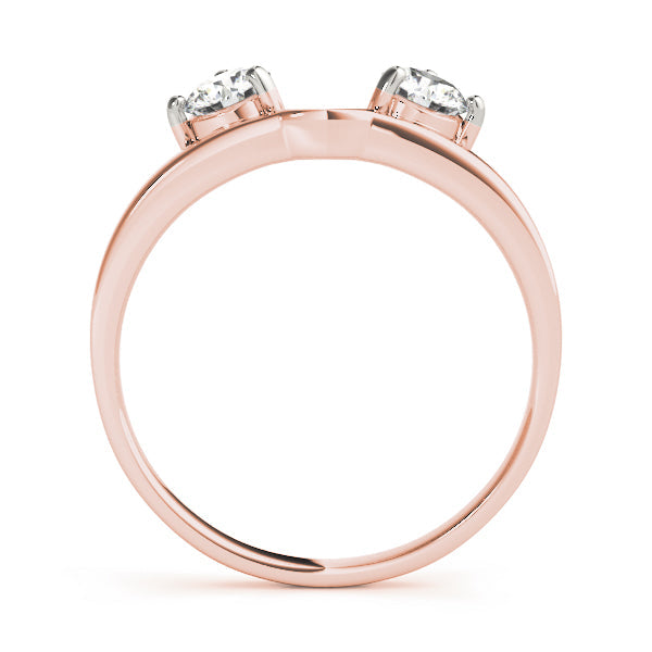 2-Stone Round Cut Wraps & Inserts Half Eternity Ring in Gold & Platinum