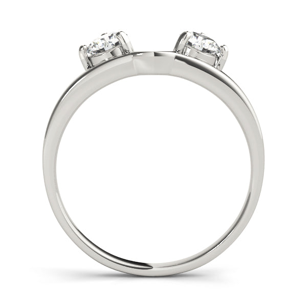 2-Stone Round Cut Wraps & Inserts Half Eternity Ring in Gold & Platinum