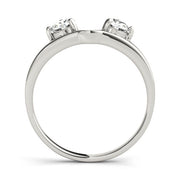 2-Stone Round Cut Wraps & Inserts Half Eternity Ring in Gold & Platinum