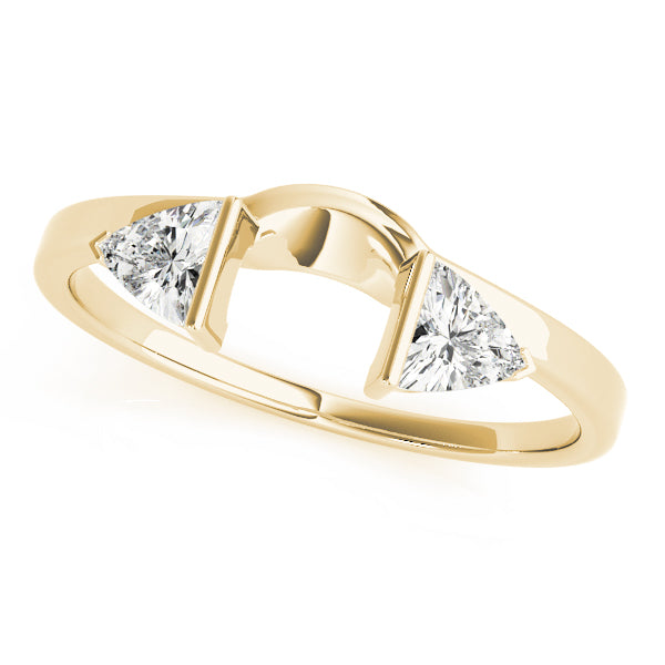 2-Stone Trillion Cut Wraps & Inserts Half Eternity Ring in 10K/14K gold and platinum with certified lab-grown or natural diamonds