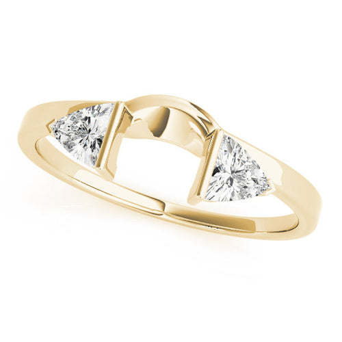 2-Stone Trillion Cut Wraps & Inserts Half Eternity Ring in 10K/14K gold and platinum with certified lab-grown or natural diamonds