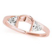 2-Stone Trillion Cut Wraps & Inserts Half Eternity Ring in Gold & Platinum