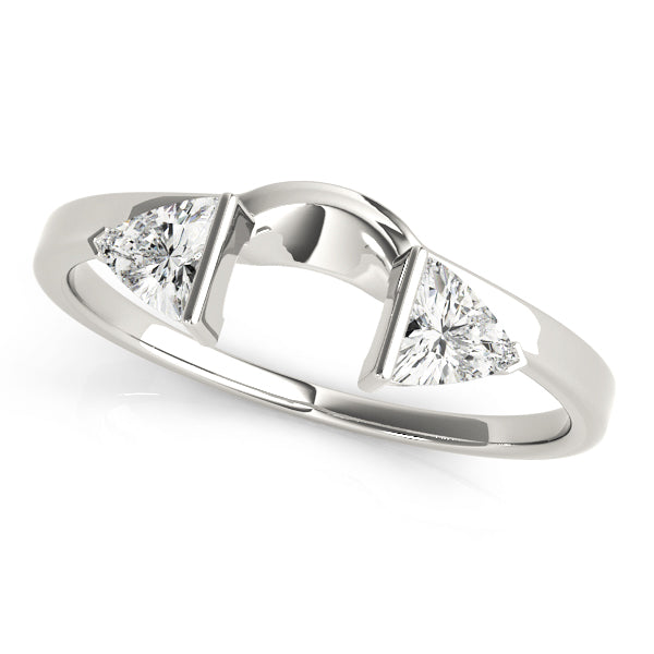 2-Stone Trillion Cut Wraps & Inserts Half Eternity Ring in Gold & Platinum