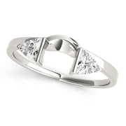 2-Stone Trillion Cut Wraps & Inserts Half Eternity Ring in Gold & Platinum