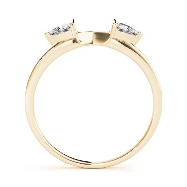 2-Stone Trillion Cut Wraps & Inserts Half Eternity Ring in Gold & Platinum