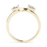2-Stone Trillion Cut Wraps & Inserts Half Eternity Ring in Gold & Platinum