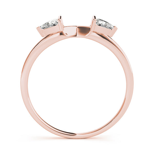 2-Stone Trillion Cut Wraps & Inserts Half Eternity Ring in Gold & Platinum