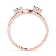 2-Stone Trillion Cut Wraps & Inserts Half Eternity Ring in Gold & Platinum