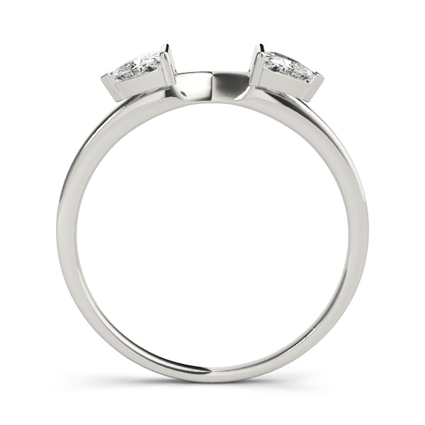 2-Stone Trillion Cut Wraps & Inserts Half Eternity Ring in Gold & Platinum