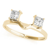 2-Stone Princess Cut Wraps & Inserts Half Eternity Ring in 10K/14K gold and platinum with certified lab-grown or natural diamonds