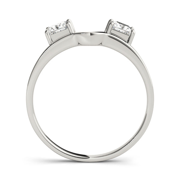 2-Stone Princess Cut Wraps & Inserts Half Eternity Ring in Gold & Platinum