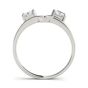 2-Stone Princess Cut Wraps & Inserts Half Eternity Ring in Gold & Platinum
