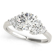 Opulent Cluster Sides Round Diamond Engagement Ring in 10K/14K gold and platinum with certified lab-grown or natural diamonds