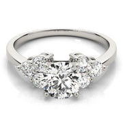Opulent Cluster Sides Round Diamond Engagement Ring in 10K/14K gold and platinum with certified lab-grown or natural diamonds