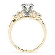 Opulent Cluster Sides Round Diamond Engagement Ring in 10K/14K gold and platinum with certified lab-grown or natural diamonds