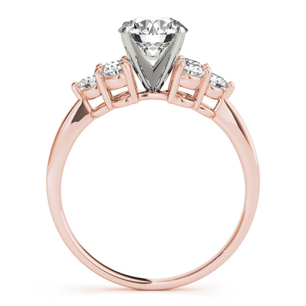 Opulent Cluster Sides Round Diamond Engagement Ring in 10K/14K gold and platinum with certified lab-grown or natural diamonds