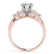 Opulent Cluster Sides Round Diamond Engagement Ring in 10K/14K gold and platinum with certified lab-grown or natural diamonds