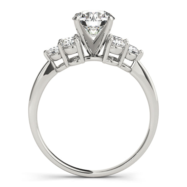 Opulent Cluster Sides Round Diamond Engagement Ring in 10K/14K gold and platinum with certified lab-grown or natural diamonds
