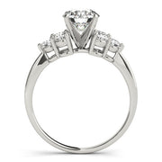 Opulent Cluster Sides Round Diamond Engagement Ring in 10K/14K gold and platinum with certified lab-grown or natural diamonds