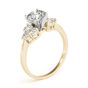 Opulent Cluster Sides Round Diamond Engagement Ring in 10K/14K gold and platinum with certified lab-grown or natural diamonds