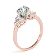 Opulent Cluster Sides Round Diamond Engagement Ring in 10K/14K gold and platinum with certified lab-grown or natural diamonds