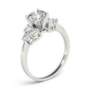 Opulent Cluster Sides Round Diamond Engagement Ring in 10K/14K gold and platinum with certified lab-grown or natural diamonds