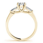 Graceful Fancy Shape Baguette Remounts Round Diamond Engagement Ring in 10K/14K gold and platinum with certified lab-grown or natural diamonds
