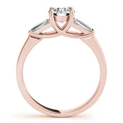 Graceful Fancy Shape Baguette Remounts Round Diamond Engagement Ring in 10K/14K gold and platinum with certified lab-grown or natural diamonds