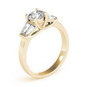 Graceful Fancy Shape Baguette Remounts Round Diamond Engagement Ring in 10K/14K gold and platinum with certified lab-grown or natural diamonds