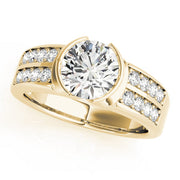 Splendid Pave Round Diamond Engagement Ring in 10K/14K gold and platinum with certified lab-grown or natural diamonds