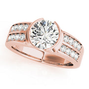 Splendid Pave Round Diamond Engagement Ring in 10K/14K gold and platinum with certified lab-grown or natural diamonds