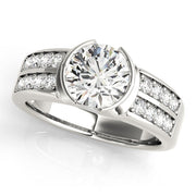 Splendid Pave Round Diamond Engagement Ring in 10K/14K gold and platinum with certified lab-grown or natural diamonds