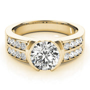 Splendid Pave Round Diamond Engagement Ring in 10K/14K gold and platinum with certified lab-grown or natural diamonds