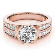 Splendid Pave Round Diamond Engagement Ring in 10K/14K gold and platinum with certified lab-grown or natural diamonds