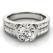 Splendid Pave Round Diamond Engagement Ring in 10K/14K gold and platinum with certified lab-grown or natural diamonds