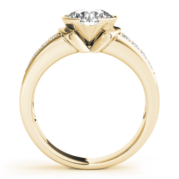 Splendid Pave Round Diamond Engagement Ring in 10K/14K gold and platinum with certified lab-grown or natural diamonds