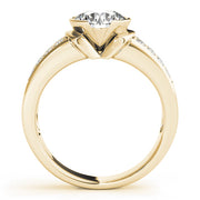 Splendid Pave Round Diamond Engagement Ring in 10K/14K gold and platinum with certified lab-grown or natural diamonds