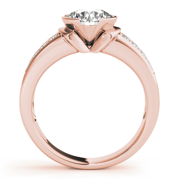Splendid Pave Round Diamond Engagement Ring in 10K/14K gold and platinum with certified lab-grown or natural diamonds