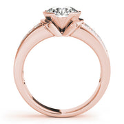Splendid Pave Round Diamond Engagement Ring in 10K/14K gold and platinum with certified lab-grown or natural diamonds