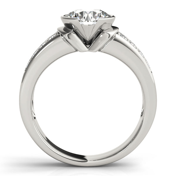 Splendid Pave Round Diamond Engagement Ring in 10K/14K gold and platinum with certified lab-grown or natural diamonds
