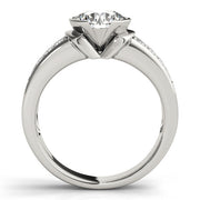 Splendid Pave Round Diamond Engagement Ring in 10K/14K gold and platinum with certified lab-grown or natural diamonds