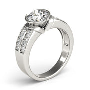 Splendid Pave Round Diamond Engagement Ring in 10K/14K gold and platinum with certified lab-grown or natural diamonds